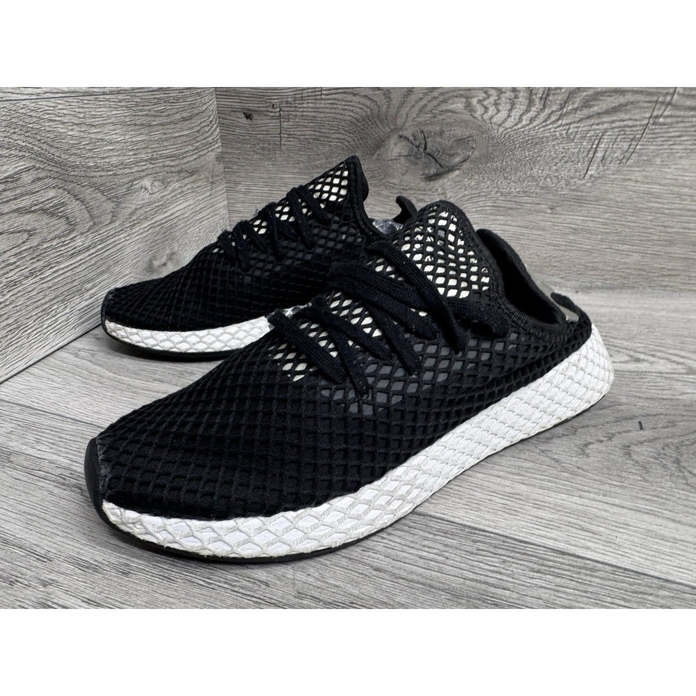 Adidas Deerupt Runner B37675 Black White Womens 10 Running Shoes Trefoil - Picture 2 of 8